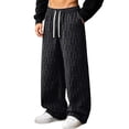 thumbnail image 7 of QQZ Wide Leg Palazzo Pants For Men, Elastic Drawstring Corduroy Casual Pants For Daily Walking Travel Weekend Wear, 7 of 7