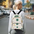 thumbnail image 7 of FORMRS Mini Backpack Purse for Women Travel Daypack Casual Shoulder Bag, Green Abstract Pattern, 7 of 7