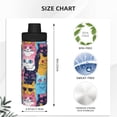 thumbnail image 3 of Susaid Colorful Cats Pattern Art Print 18oz Sports Insulated Kettle Stainless Steel Water Bottle Leakproof Sport Flask, 3 of 7