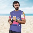 thumbnail image 4 of Wukai Dog Washes in a Bath Print Men's Short-Sleeved Mesh T-Shirt,Quick-Dry Short Sleeve Workout T-Shirt-Medium, 4 of 8