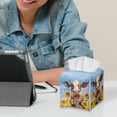 thumbnail image 6 of POLERO Tissue Box Holder Waterproof - Square PU Leather Tissues Cube Box Cover -Funny Cow Sunflower Decorative Car Facial Tissue Holder on Table and Barthroom, 5.1"X5.1"X5.5", 6 of 7