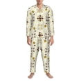 thumbnail image 3 of Sikiie Sweet Bee Mens Pajama Set, Soft Warm Long Sleeve Sleepwear, Cozy Button-Down Pjs for Men-X-Large, 3 of 7