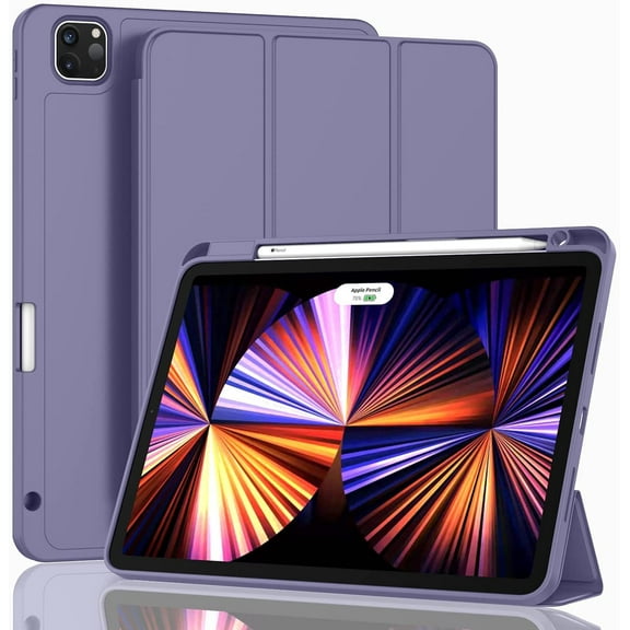 New iPad Pro 11 Inch Cover 2021(3rd Gen)/2020(2nd Gen) with Pencil Holder, Smart iPad Cover [Support Touch ID & Auto Wake/Sleep]
