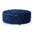 thumbnail image 3 of Baxton Studio Pouf Touffeté en Velours Bleu Royal, 3 of 5