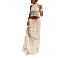 thumbnail image 2 of Conjunto de Dos Piezas de Falda Larga para Mujer, con Cuello Halter, Espalda Descubierta y Falda Larga para Salir en la Playa. Conjunto de Dos Piezas. M, 2 of 7