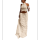 thumbnail image 2 of Conjunto de Dos Piezas de Falda Larga para Mujer, con Cuello Halter, Espalda Descubierta y Falda Larga para Salir en la Playa. Conjunto de Dos Piezas. M, 2 of 7