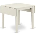 thumbnail image 4 of East West Furniture NDT-LWH-T Norden Mid-Century Modern Dining Table - a Rectangle Dining Table Top with Dropleaf & Stylish Legs, 30x48 Inch, Linen White, 4 of 14