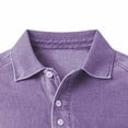thumbnail image 5 of GUZOM Mens Soft Washed Polo Shirt, Relaxed Fit Stretch Short Sleeve, Casual Shirt with Chest Pocket for Men, Big and Tall Sizes S-5XL, Purple,Size 3XL, 5 of 6