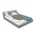 thumbnail image 2 of Ambesonne Modern Fitted Sheet & Pillow Sham Set, Music Logic Brain Art, Queen, White Teal Umber, 2 of 2