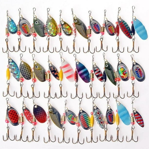 36pcs Fishing Lures Spinner Baits Crankbaits Lot Hooks Baits Trout Bass  Tackle
