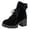 Black Buckle Platform Boots, variant on Women's Buckle Boots Lace Up Ankle Boots Chunky Heel Suede Booties Winter Warm Shoes Black 38