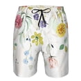 thumbnail image 3 of Zufioo Wildflowers for Men's Casual Beach Shorts, Sports Fitness Quick-drying Drawstring Shorts with Pockets for Home Wear-Large, 3 of 6
