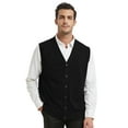 thumbnail image 2 of TOPTIE Men's V-Neck Slim Fit Casual Suit Vests-Solid Black-XL, 2 of 8