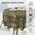 thumbnail image 5 of William Morris Tablecloth,Retro Brown Floral Table Cloth Wipeable Polyester Fabric Vintage Flower Washable Table Cover for Kitchen Dinning Decorations,Round 60X60, 5 of 6