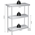 thumbnail image 3 of Table de Travail en Acier Inoxydable pour Mobilier de Patio - 14x24x34 Po à 3 Niveaux, Robuste - Table de Préparation Commerciale Résistante à la Rouille pour Cuisine, Restaurant (1 Pce), 3 of 6