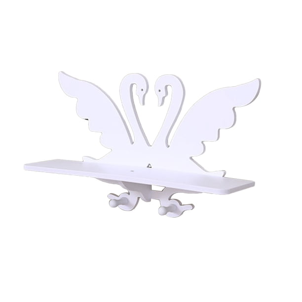 Estante de almacenamiento con diseño de cisne, organizador de pared para artículos diversos, para el hogar y la sala de estar (blanco)