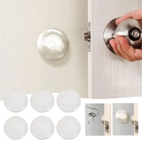 LAMIRO 6Pcs Door Knob Stoppers Wall Protector Clear Door Bumper With Strong Adhesive Reusable Round Rubber Knob Wall Protector For Home