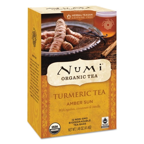 Turmeric Tea, Amber Sun, 1.46 oz Bag, 12/Box Turmeric Tea, Amber Sun, 1.46 oz Bag, 12/Box