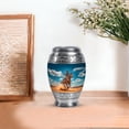 thumbnail image 7 of JAGASY Cowboy Memorial Tiny Urn for Girl, Blue Small Urns for Human Ashes Keepsake, Blue Sky & White Clouds Decorative Urns for Child, Horse Funeral Urn for Boy, (3 Inch), 7 of 7