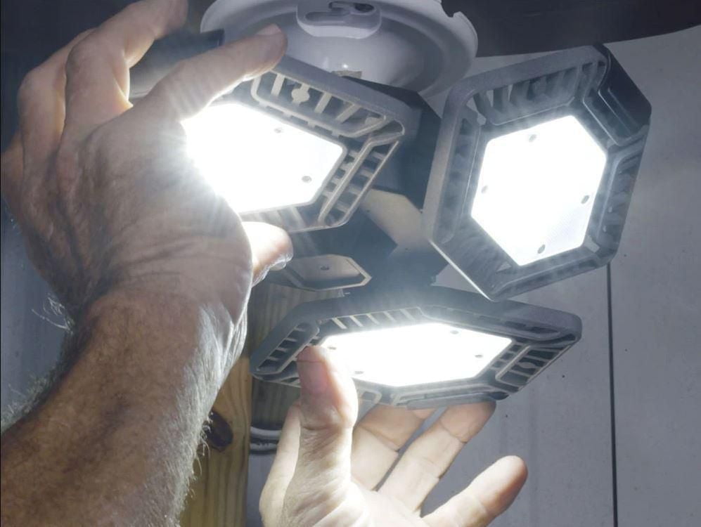 Bell + Howell QuadBurst 10.6 in. 192 High Intensity LED 5500 Lumens Flush Mount Ceiling Light with 4 Adjustable Heads