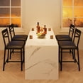 thumbnail image 3 of 26 Inch Bar Stools Set of 4, Upholstered Bar Chairs with Back, Thick Cushion, Counter Height Barstools for Kitchen Island Apartment Counter Bar (4), 3 of 8