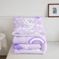 thumbnail image 5 of meiyoeat Purple Personalized Monogram S Full Size Comforter Sets,Rainbow Cloud Loves Initial Art Bedding Comforter Set For Girl,Colorful Stars Reversible,3 Pieces,1 Comforter and 2 Pillowcases, 5 of 7