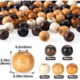 thumbnail image 2 of 200pcs Large Hole Wooden Beads for Crafts, Vintage Round Natural Wood Hair Bead, 5 Colors 9x10mm Wooden Loose Spacer Beads for Macrame Necklace Bracelet Hair DIY Craft Handmade Decor, 2 of 9