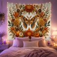 thumbnail image 2 of Autumn Moth With Pumpkins and Chrysanthemums, Warm Vintage Illustration for Moth Lovers, Harvest Wall Art, Thanksgiving Hostess Gift, Tapestry Wall Hanging for Bedroom and Dorm, 2 of 7