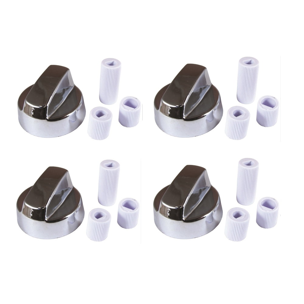 4yourhome. 4Pack Silver Chrome Generic Design Stove / Oven Control