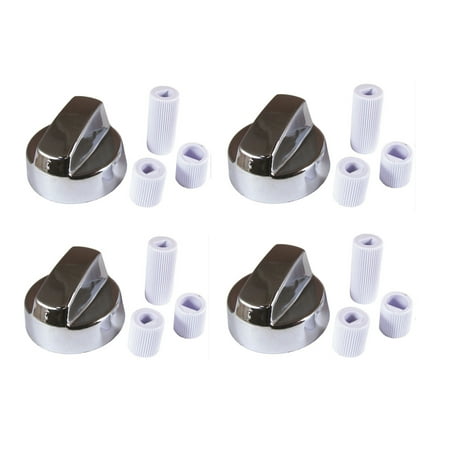 4-Pack Silver Chrome Generic Design Stove / Oven Control Knob w/ 12 (Best Stove Oven Brands)