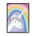 thumbnail image 2 of Stupell Industries Flowered Fantasy Unicorn Poppy Crown Rainbow Background ,16 x 20, Design by Roey Ebert, 2 of 5