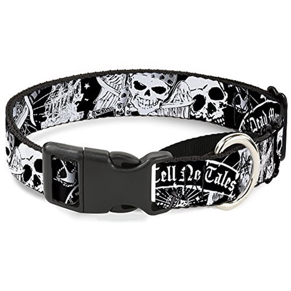 Buckle-Down "Dead Men Tell No Tales Black White" Martingale Dog Collar