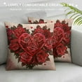 thumbnail image 3 of Creowell Valentines Day Pillow Covers Hello Valentine Gnome Roses Flower Heart I Love You More Throw Pillow Cases Spring Farmhouse Decorations Cushion Cover Red 20x20in, 3 of 5