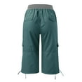 thumbnail image 4 of Baqcunre Womens Cargo Pants Women Multi Pocket Trousers Outdoor Casual Cropped Pants Overalls Thin Loose Cargo Shorts Womens Shorts Women'S Pants Blue XL, 4 of 6