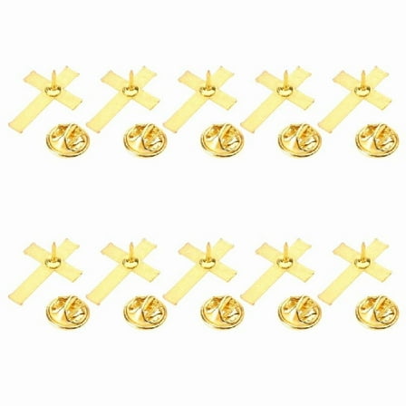 CIYISON 10 PCS Trendy Cross Corsage Pins Stylish Alloy Material Cross Brooch Metal Badge Fashion Accessory Gift for Enthusiasts