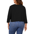 thumbnail image 3 of JuneFish Women's Plus Size Open Front Cropped Bolero Shrug Lightweight 3/4 Sleeve Cardigan Sweater, 3 of 6