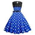 thumbnail image 4 of YWDJ Vintage Cocktail Dresses for Women Fashion Lace A Line Flare Vintage Dress Prom Swing Sleeveless Printing Party Dress Spring Summer Dresses for Women 2023BlueXXL, 4 of 9