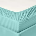 thumbnail image 5 of London Collection 600 Thread Count Wrinkle Resistant Woven Stripe 100% Egyptian Cotton 4 Piece Sheet Set (Full, Aqua), 5 of 5