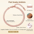 thumbnail image 5 of FindChic Rose Gold Plated Ankle Bracelets for Women, 5mm Herringbone Snake Foot Chain Stainless Steel Summer Anklets Birthday Christmas Jewelry Gifts for Her/Mom/Wife, 8.5" to 10.5", 5 of 9