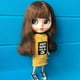 thumbnail image 3 of 1/6 ropa de muñeca de moda para muñeca OAccessories de la impresa agujero rasgado camiseta sin Amarillo Macarena Vestido sin mangas de muñeca, 3 of 8