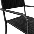 thumbnail image 5 of vidaXL 7 Piece Garden Dining Set Black Poly Rattan and Steel, 5 of 5