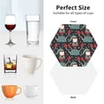 thumbnail image 6 of Rateoe Gnome With Mushroom 2 Drawing Drink Coasters Set of 4 Leather Coasters Spill Protection for Table Desk,Durable and Non Slip Leather Coaster ,4 Inches Drink Mats-Hexagon, 6 of 6