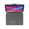 thumbnail image 4 of Logitech Combo Touch, Detachable iPad Keyboard Case (10th gen and A16) with Large Precision Trackpad, Full-Size Backlit Keyboard, and Smart Connector Technology, Oxford Gray, 4 of 15