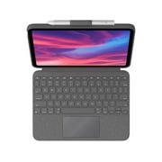 Logitech Combo Touch, Detachable iPad Keyboard Case (10th gen and A16) with Large Precision Trackpad, Full-Size Backlit Keyboard, and Smart Connector Technology, Oxford Gray