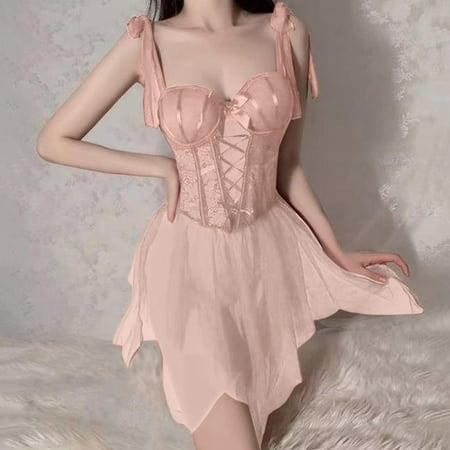 Sexy Nightgown For Women Babydoll Dress Pink Dresses For Women Sexy Lace Lingerie Women s Lingerie