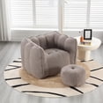 thumbnail image 3 of Tabaray Bean Bag Chairs with Ottoman, Bean Bag Couch for Adults, Bean Bag Sofa with High Resilient Foam, Modern Lazy Sofa Chair with Armrests for Living Room, Bedroom, Gaming Room, Apartment Coffee, 3 of 7