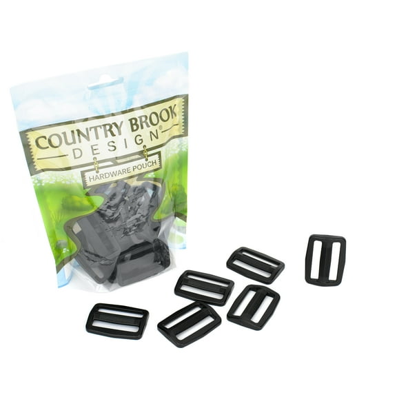 50 - Country Brook Design® 1 1/2 inch Black Economy Plastic Triglide Slides