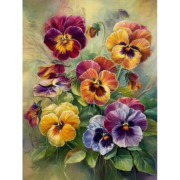 Diamond Art Kits for Adults Flower, 5D Diamond Painting Kit for Beginners, DIY Full Round Drill Gem Art Dots Home Wall Decor 12X16 Inch