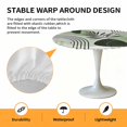thumbnail image 2 of Elastic Fitted Round Tablecloth, Boho Geometric Waterproof Stretch Table Cover for 36"-44" Tables, Farmhouse Green Abstract Stripes Leaves Washable Outdoor Tablecloths for Patio, Picnic, Camping, 2 of 9