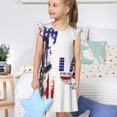 thumbnail image 4 of Fotbe Patriotic Skull Art Vestido de Dormir para Niñas de 3 a 10 Años, Mangas Cortas, Estilo Princesa, Pijama Camisón con Mangas Voladas-X-Large, 4 of 6